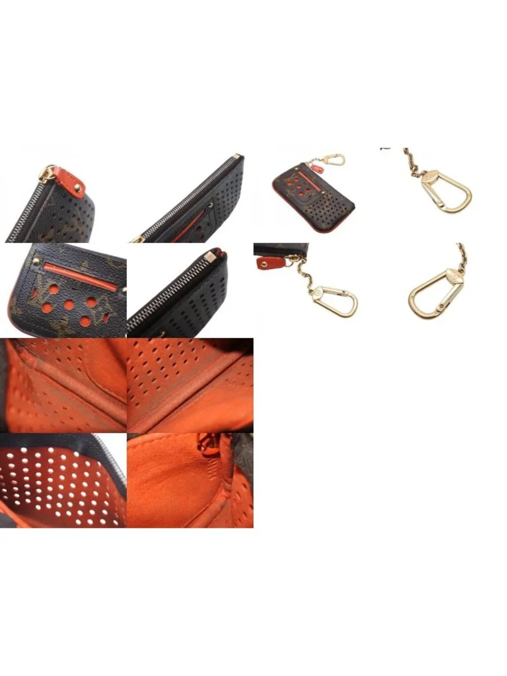 Louis Vuitton Pochette Cles Coin Purse Monogram Perfo Leather Orange